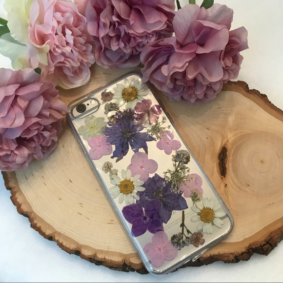 Beautiful Hand Pressed Pink and Purple Flower iPhone Case - Picture 2 of 6